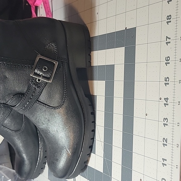 SALVIA Cable Sheep Nappa Black Ankle Buckle Booties Size 11.5 - Picture 12 of 13